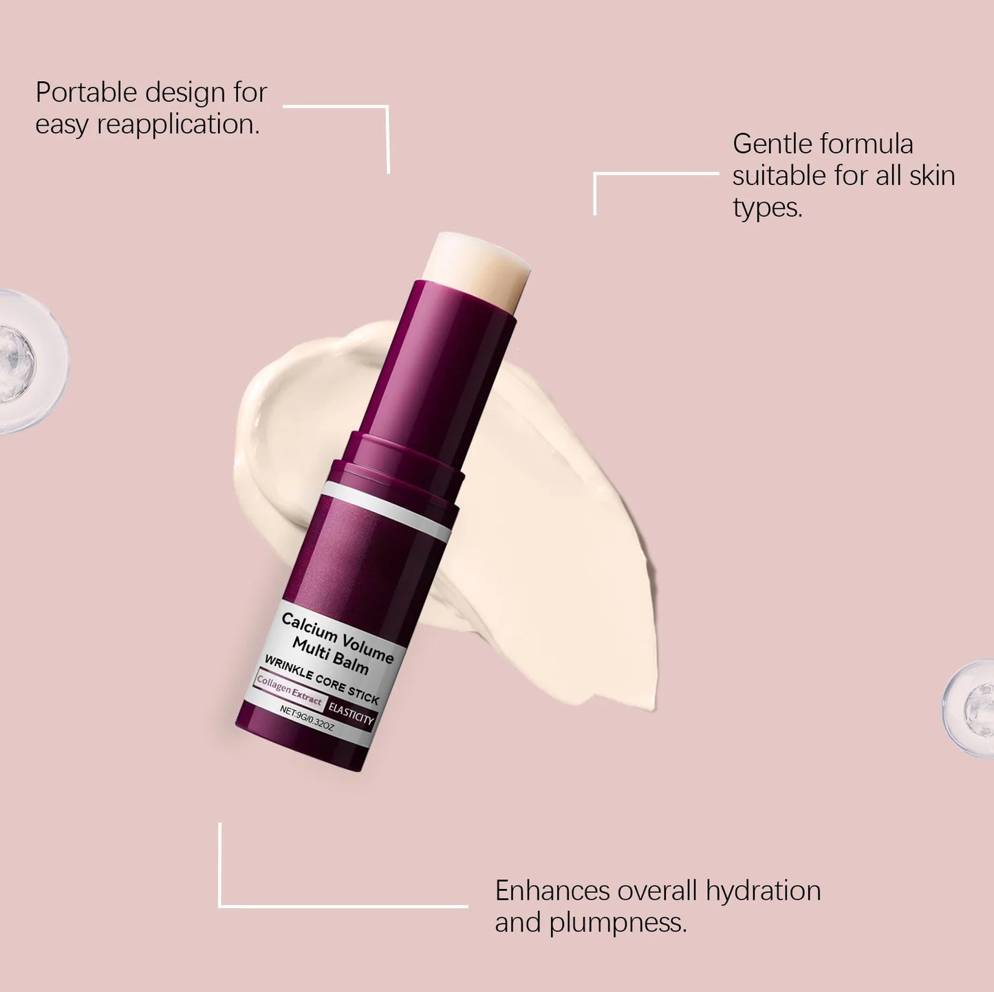 Korean Calcium Volume Multi Balm Stick Collagen Facial Moisturizing Stick Lip Balm Anti-wrinkle Cream Firming Soften Skin Care